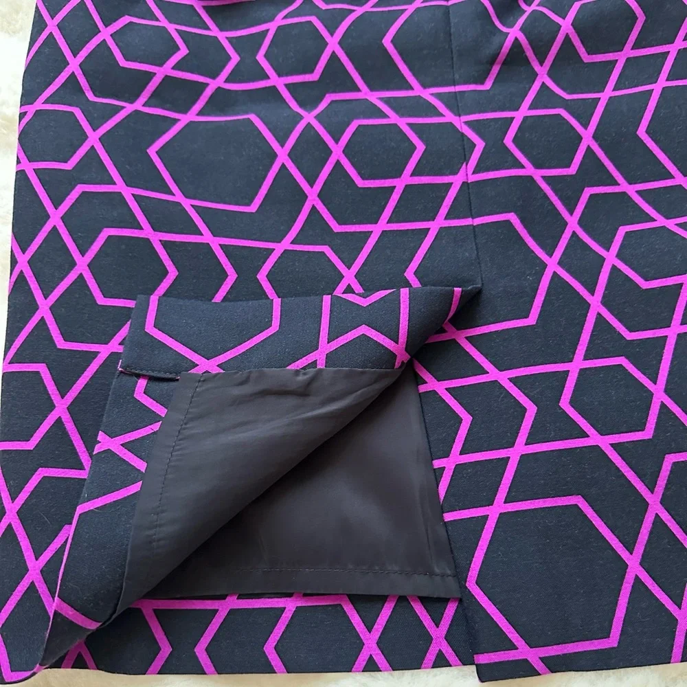 Elegant J. Crew Wool+Silk Geometric Print Pencil Skirt - 4 (S,M)